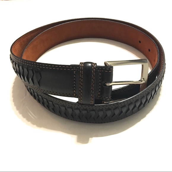 cole haan braided leather belt